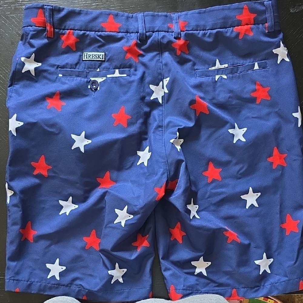 Athletic Blue and Red Star Shorts